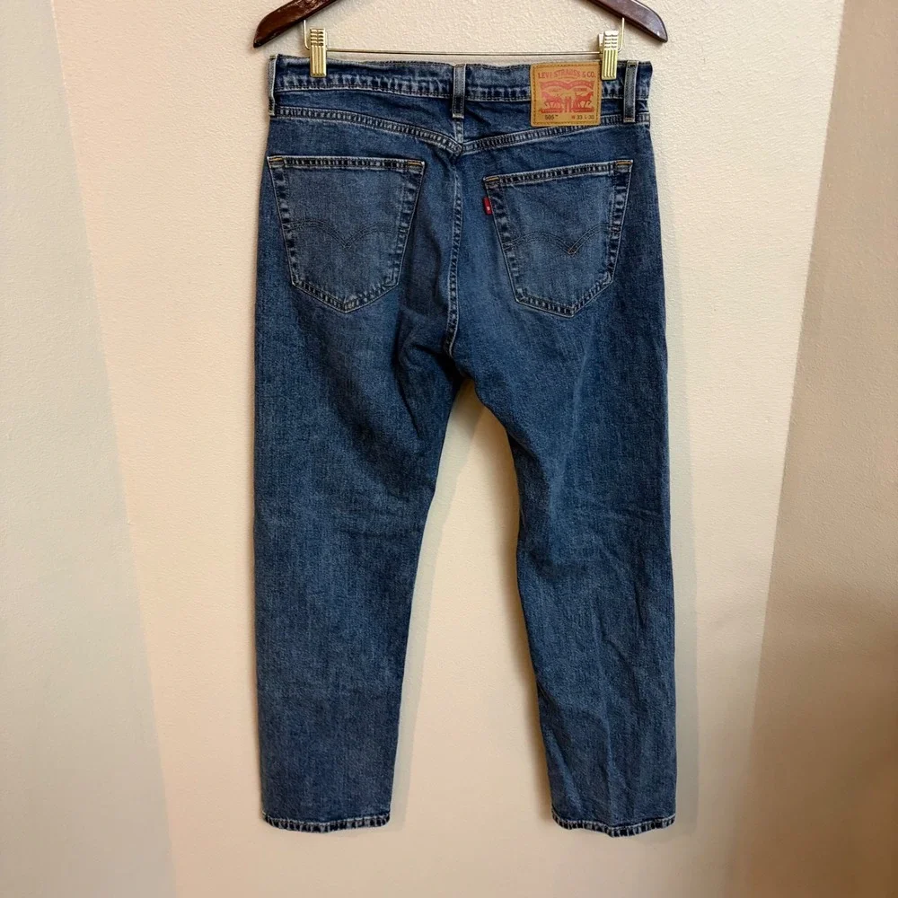Levi's 505 Regular Fit Jeans W33 L30 Blue Denim Straight Leg Casual 00505-1936